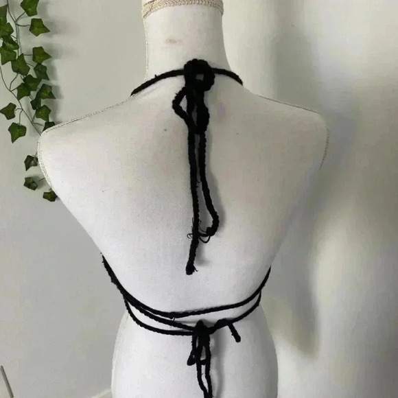 Black crochet halter top. - Picture 3 of 3